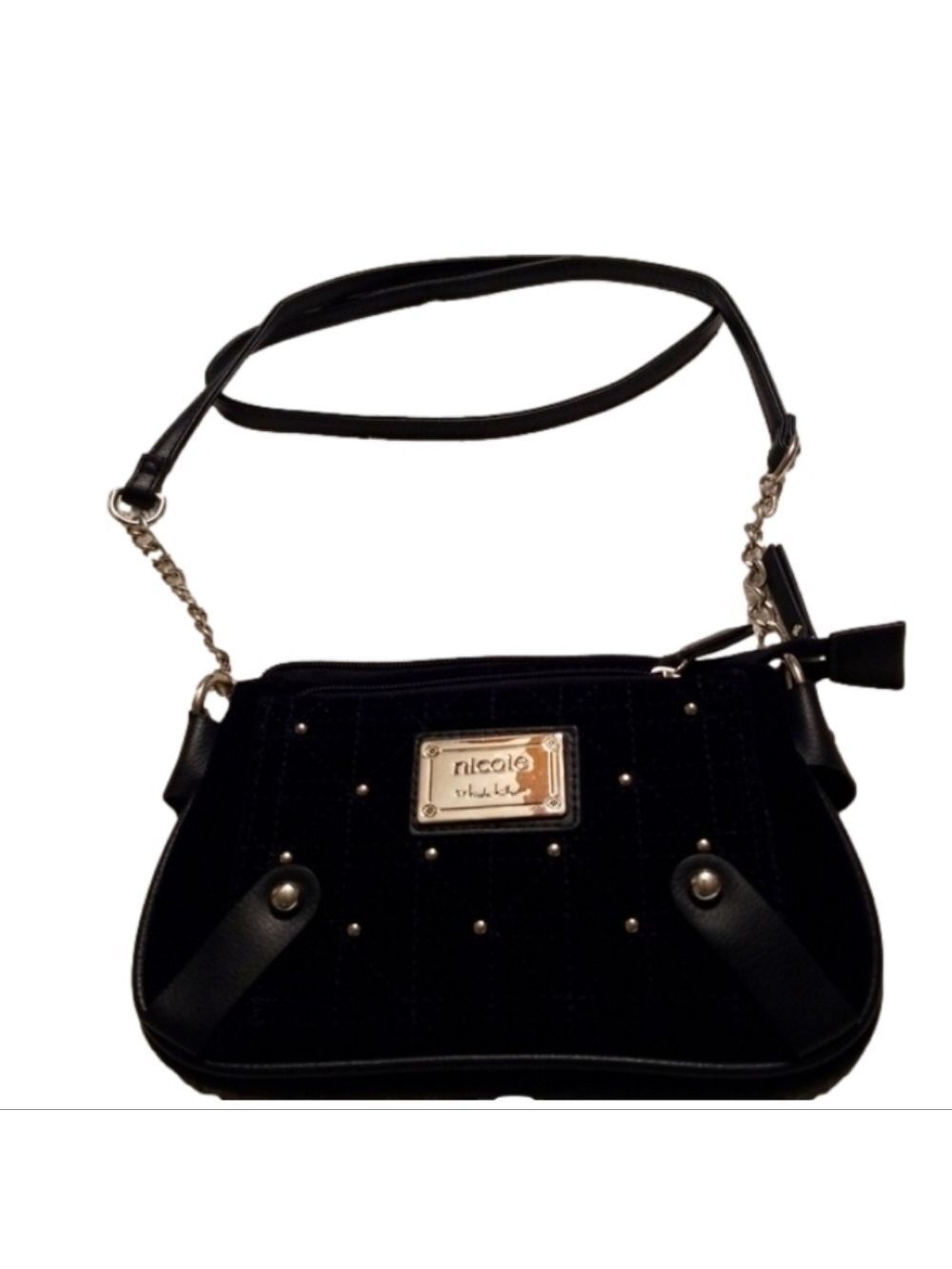 Nicole Miller Suzie Velvet Mini Crossbody Bag Navy